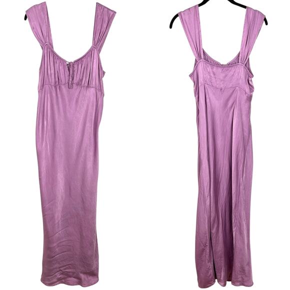 Madewell Satin Square Neck Midi Dress Lilac 10 - Picture 10 of 10